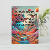 ペイントボール誕生日パーティー招待カード 案内状 (スタンド正面)