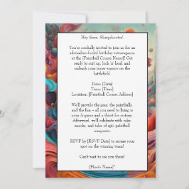 ペイントボール誕生日パーティー招待カード 案内状