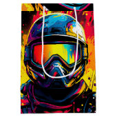 ペイントボール誕生日パーティー絵を描スプラト ミディアムペーパーバッグ (裏面)