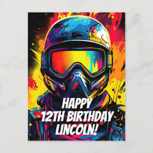 ペイントボール誕生日パーティー オーダーメイド ポストカード