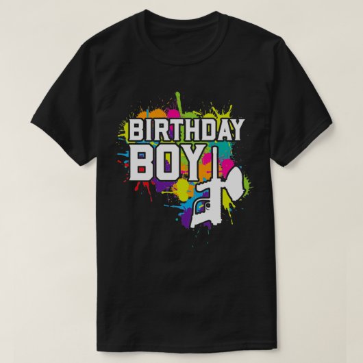 ペイントボール誕生日ボーイアパレル Tシャツ (デザイン正面)