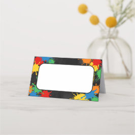 ペイントボール誕生日ボーイズ食品折り畳み座席表 プレイスカード