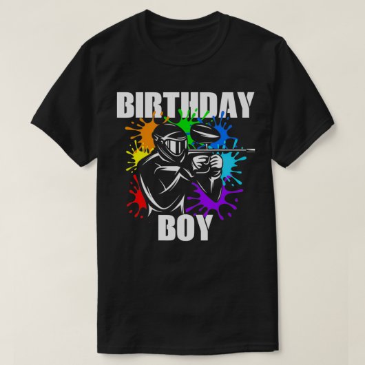 ペイントボール誕生日ボーイパーティーテーマボーイズギフカッコいいト Tシャツ (デザイン正面)