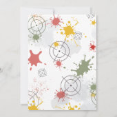 ペイントボール誕生日招待状 エイムを定めて、準備完了！ 招待状 (裏面)