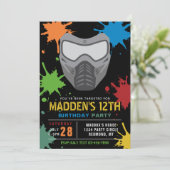 ペイントボール誕生日招待状 |ペイントボールパーティー 招待状 (スタンド正面)