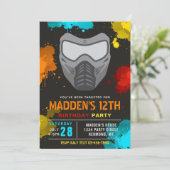 ペイントボール誕生日招待状 |ペイントボールパーティー 招待状 (スタンド正面)