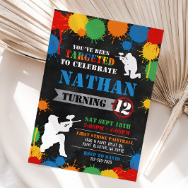 ペイントボール誕生日招待状、ペイントボール招待状 招待状