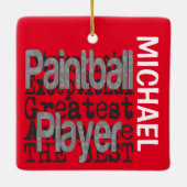 ペイントボール選手の超常者カスタム セラミックオーナメント (裏面)