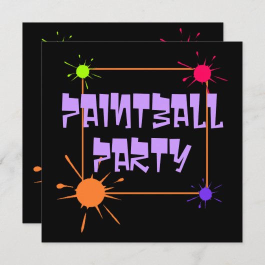 ペイントボール集合パーティの招待状招待状 招待状 (正面/裏面)