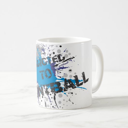 ペイントボール2に熱中される- Splatの青いマグ コーヒーマグカップ (正面右)