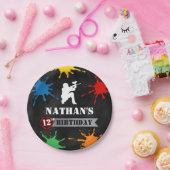 ペイントボール（ばちゃばちゃ）跳ねる子供の誕生日パーティー紙プレート ペーパープレート (パーティー)