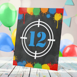 ペイントボール（ばちゃばちゃ）跳ねる誕生日エージボーズペデスタルサイン 台座サイン