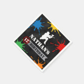 ペイントボール（ばちゃばちゃ）跳ねる誕生日ボーイズティーンズ スタンダードカクテルナプキン (角)