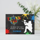 ペイントボール ティーン ボーイ 誕生日パーティー 感謝カード (スタンド正面)