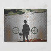 ペイントボール バースデーパーティー ミリタリー カモ USA 招待状 (裏面)