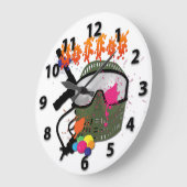 ペイントボール – ボールラウンドウォールクロック ラージ壁時計 (傾斜)