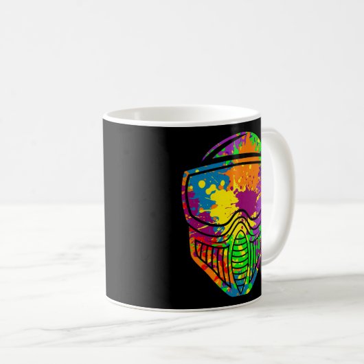 ペイントボー絵を描ル射撃、 発砲ペイントボールエアガン コーヒーマグカップ (正面右)