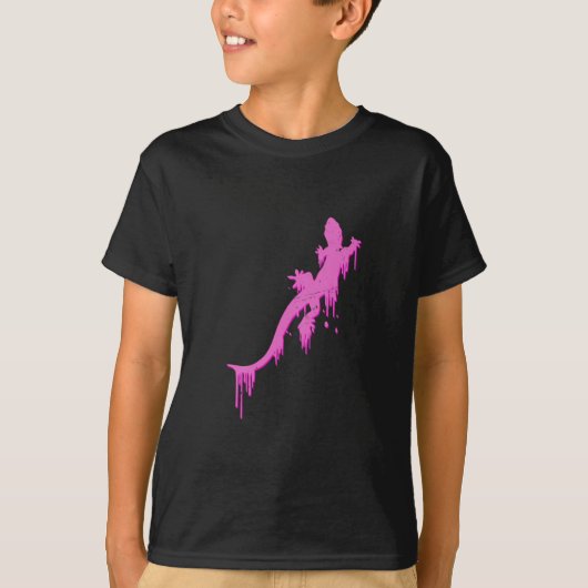 ペイント垂れピンクサンショウウオ Tシャツ (正面)