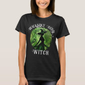 ペイント柄のウィッチ グリーン&ブラック Tシャツ (正面)