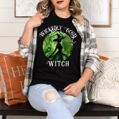 ペイント柄のウィッチ グリーン&ブラック Tシャツ