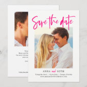 ペイント調 編集可能カラー Save The Date カード (正面/裏面)