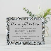 ペイント風の木材積み重ねたリハーサルディナー 招待状 (スタンド正面)