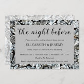 ペイント風の木材積み重ねたリハーサルディナー 招待状 (正面/裏面)