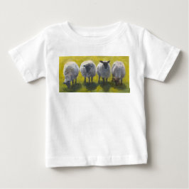ペイント風の羊の赤ちゃんTシャツ ベビーTシャツ