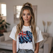 ペイント風ニュージーランドのぼろぼろの旗 Tシャツ