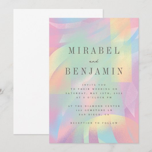 ペイント風虹彩 招待状 (正面/裏面)