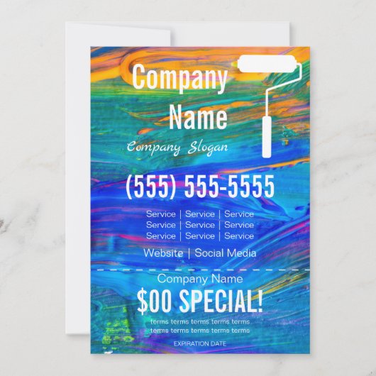 ペイント5x7チラシ 招待状 (正面)