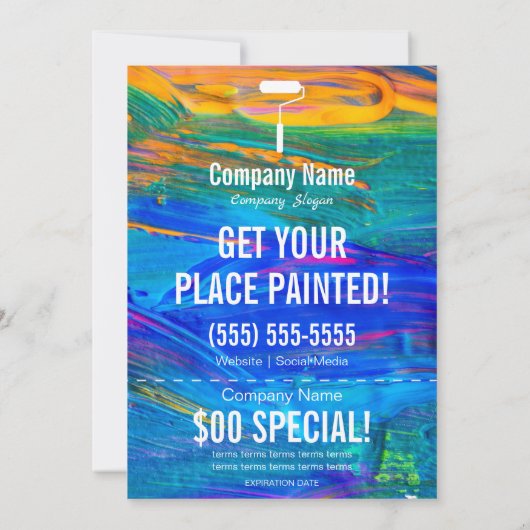 ペイント5x7チラシ 招待状 (裏面)