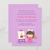 ペイント・アート・クラフト 誕生日パーティー招待状 招待状 (正面/裏面)