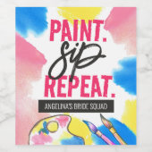 ペイント＆シップ ブライズメイド パーティーのお土産 ワインラベル (シングルラベル)