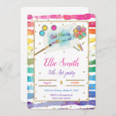 ペイント 誕生日 招待状 (正面/裏面)