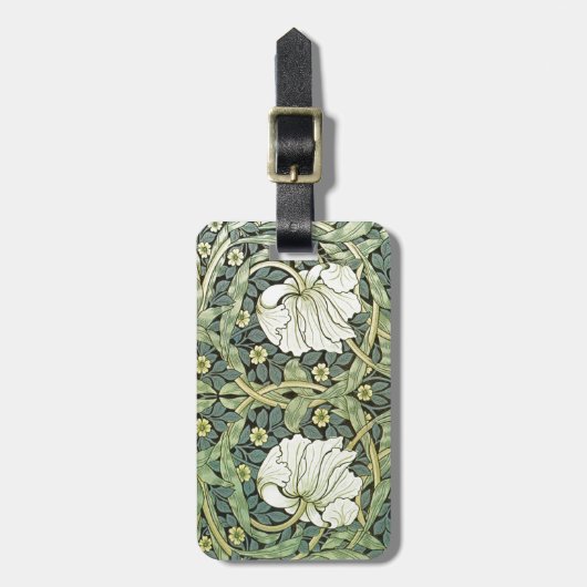 ペインネルホワイトポピースウィリアム・モリス ラゲッジタグ (正面縦)
