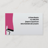 ペインローラーブラシ絵画のマルーン名刺 名刺 (裏面)