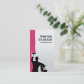 ペインローラーブラシ絵画のマルーン名刺 名刺 (スタンド正面)