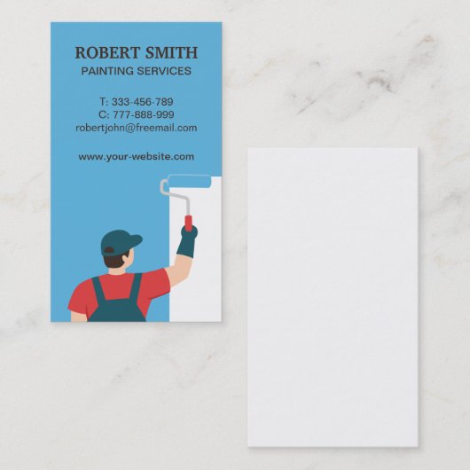 ペイン絵画ターズサービス縦型名刺 名刺 (正面/裏面)