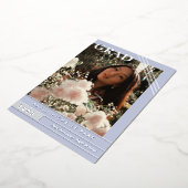 ペイ淡い色のニクル銀線の写真卒業 箔招待状 (回転した状態)