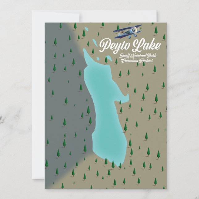 ペイ湖カナディアンロッキーの地図 (正面)