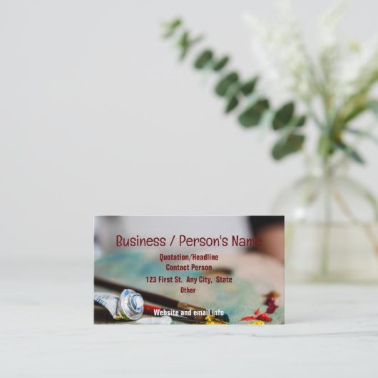 ペイ絵を描トアーティストのパレ絵を描ット 名刺 (スタンド正面)