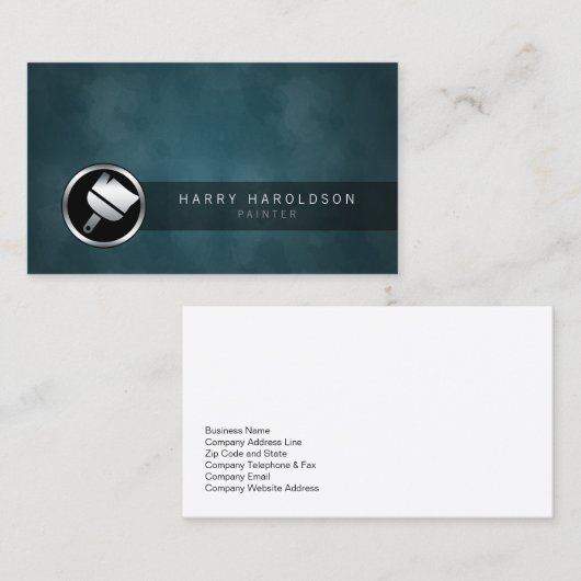 ペイ絵を描トブラシアイコン暗いグランジ名刺 名刺 (正面/裏面)