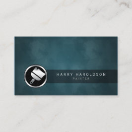 ペイ絵を描トブラシアイコン暗いグランジ名刺 名刺