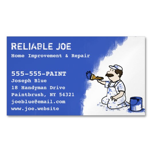 ペイ絵を描トブルー絵を描 |便利屋 マグネット名刺 (正面)