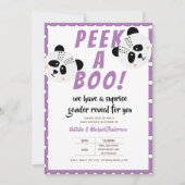 ペイ・ア・ブー・ジェンダーがパンダベアーパープルベビー 招待状 (正面)