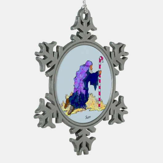 ペウタースノーフレークオーナメントザシェパード スノーフレークピューターオーナメント (左)