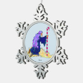 ペウタースノーフレークオーナメントザシェパード スノーフレークピューターオーナメント (右)