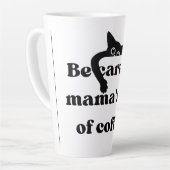 ペエカおもしろいブー黒猫ラテマグカップ – かわいいコーヒー カフェラテマグ (左アングル)