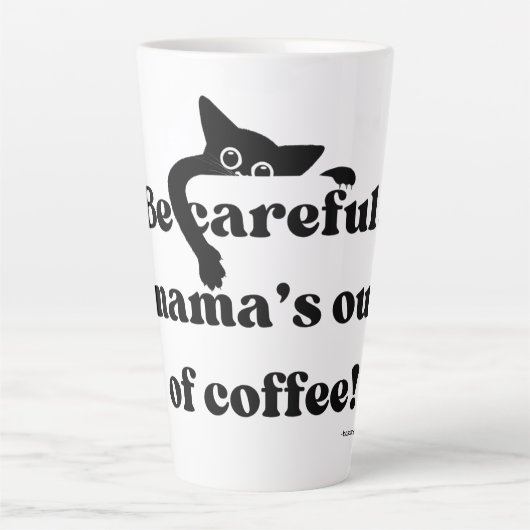 ペエカおもしろいブー黒猫ラテマグカップ – かわいいコーヒー カフェラテマグ (正面)